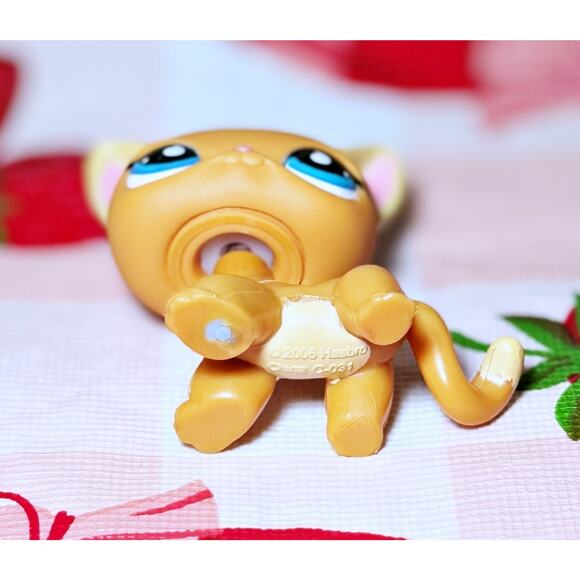 Authentic LPS Littlest Pet Shop No # Puzzle Shorthair Cat Blue Teardrop Eyes - Picture 10 of 12